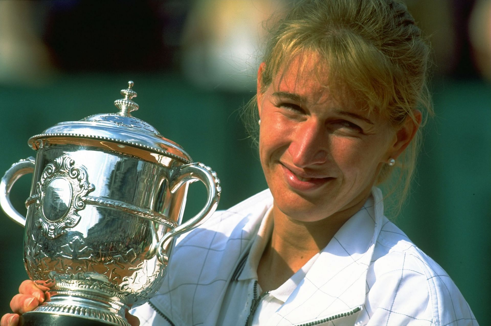 Steffi Graf pictured with her French Open trophy