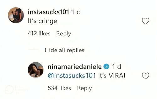 Nina Drama responds to a comment