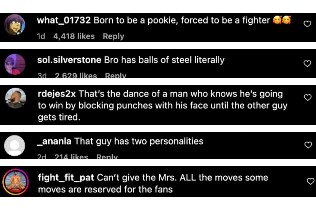 Screenshot of fans&#039; comments