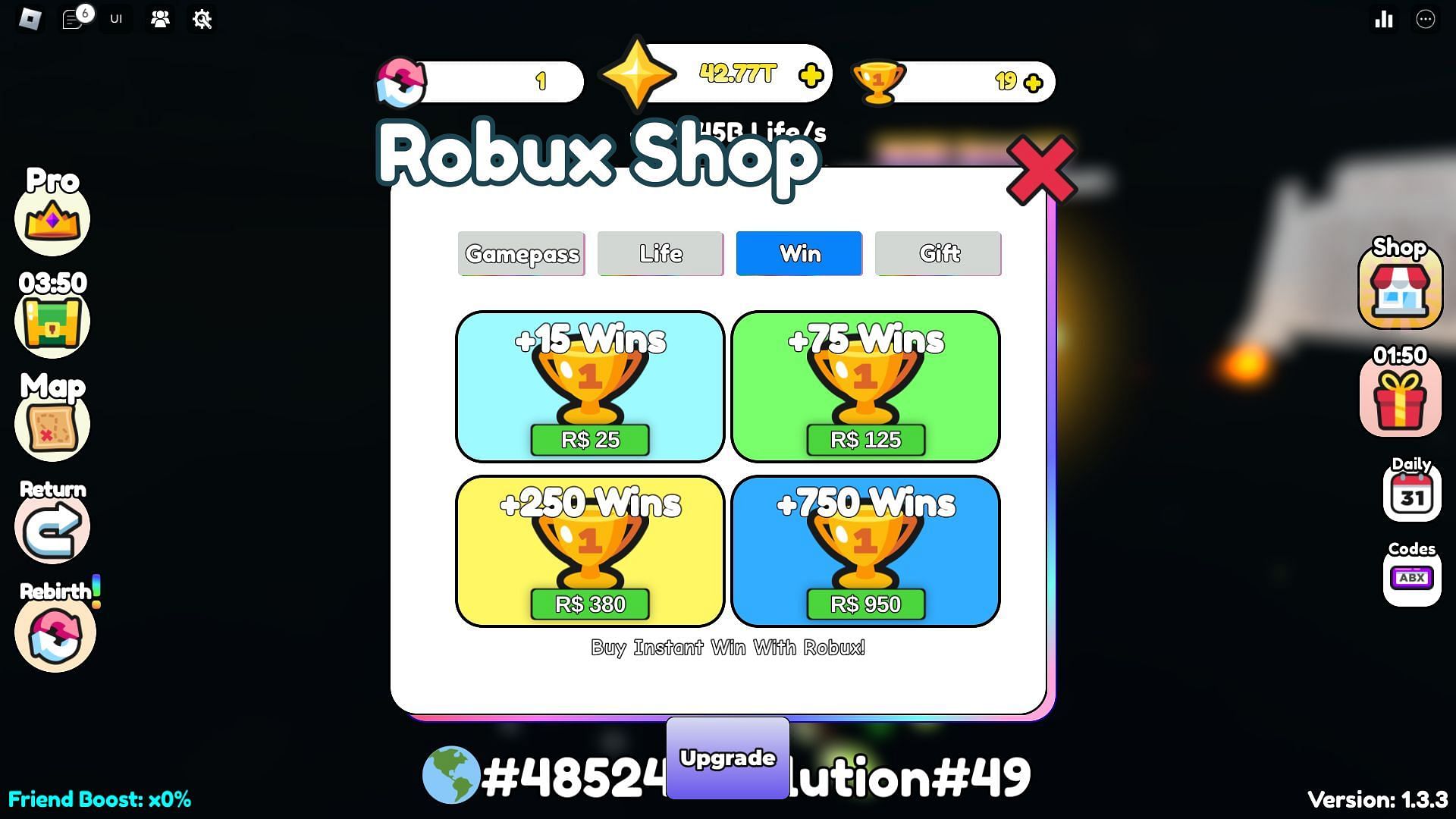 In-game shop (Image via Roblox)