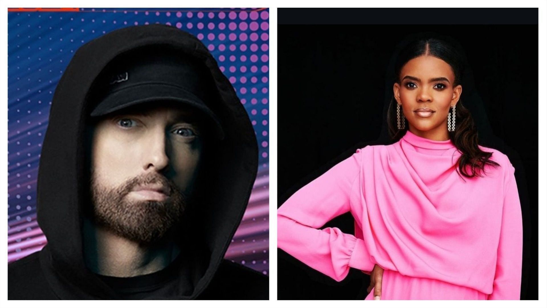 Eminem and Candace Owens, (Images via @eminem and @realcandaceowens/Instagram) 