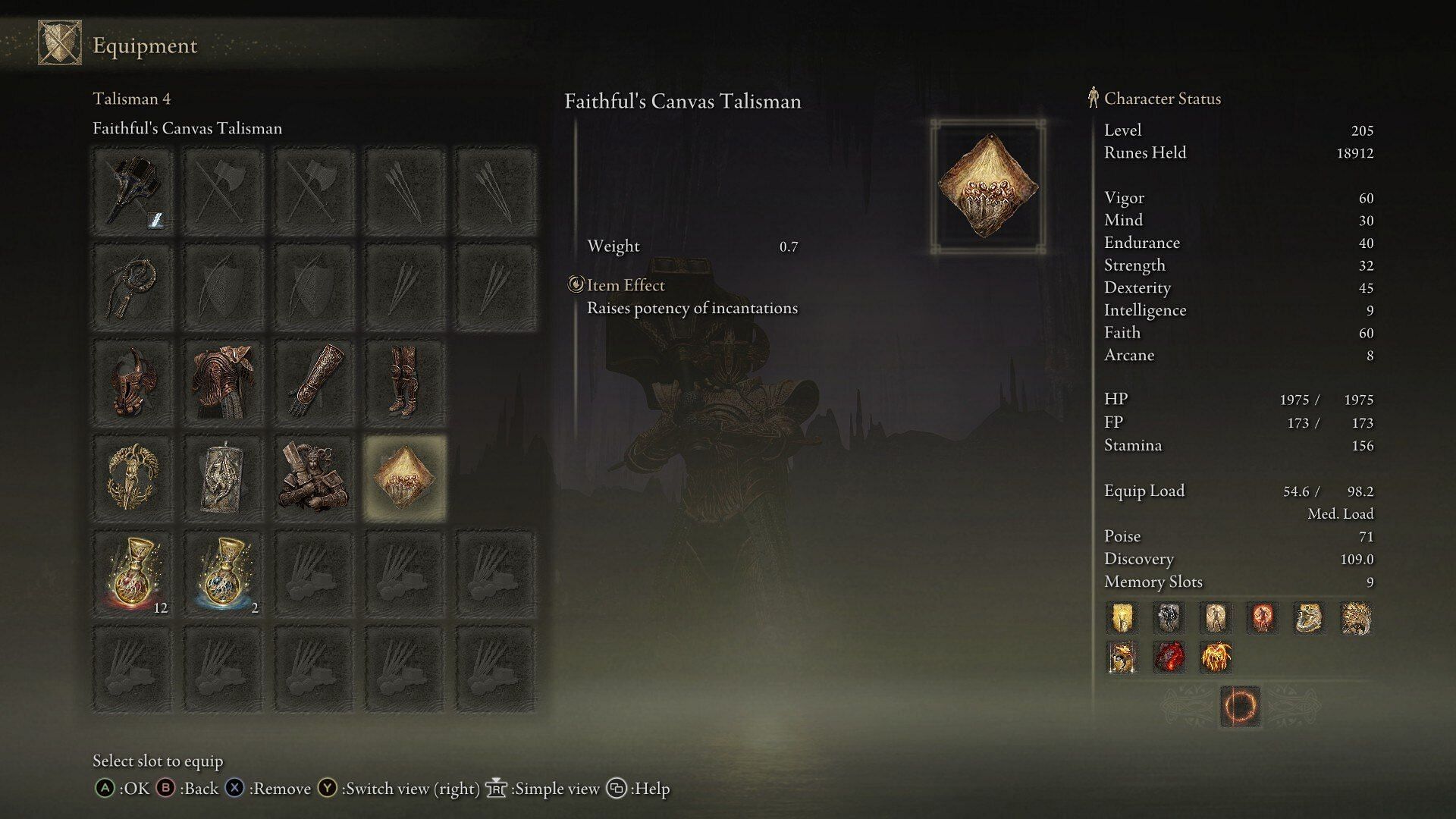 The Faithful&#039;s Canvas Talisman buffs your Incantations (Image via FromSoftware)