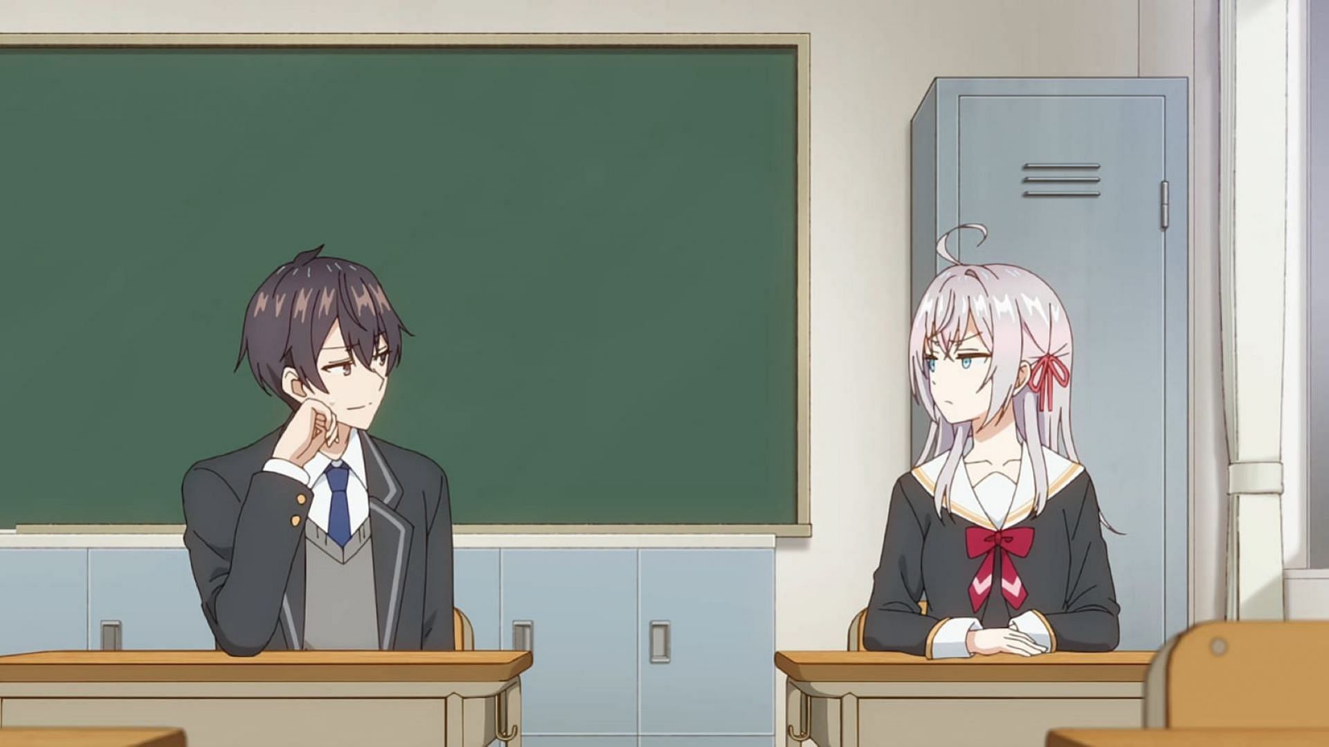 Alya and Masachika in the classroom (Image via Doga Kobo)