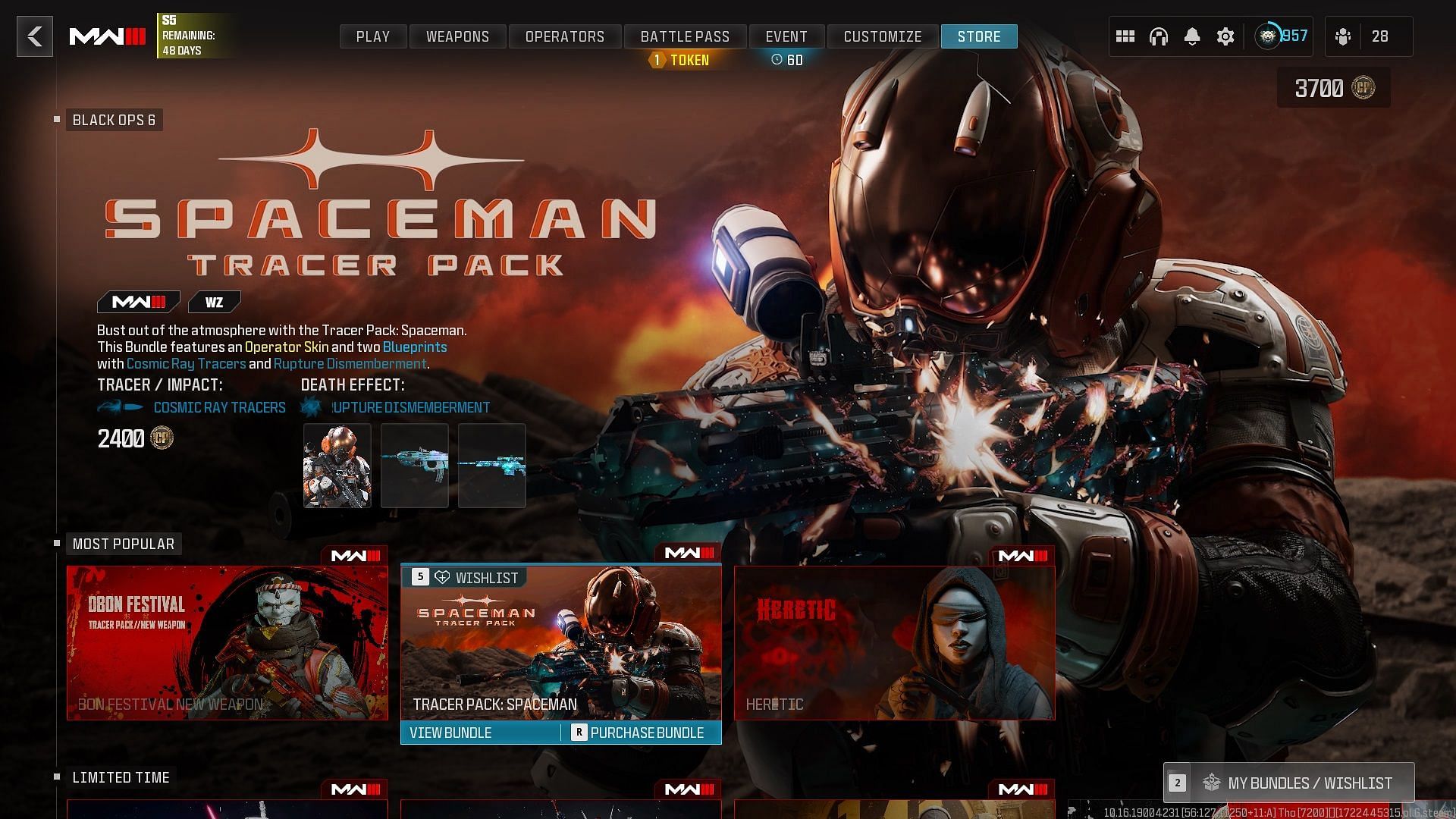 Discussing the price of the Spaceman Tracer Pack in MW3 and Warzone (Image via Activision)