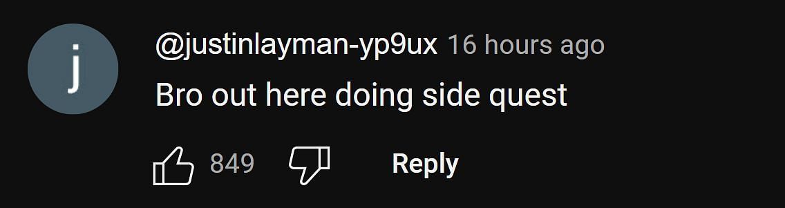 @justinlayman-yp9ux's YouTube comment on Sam Sulek's vlog