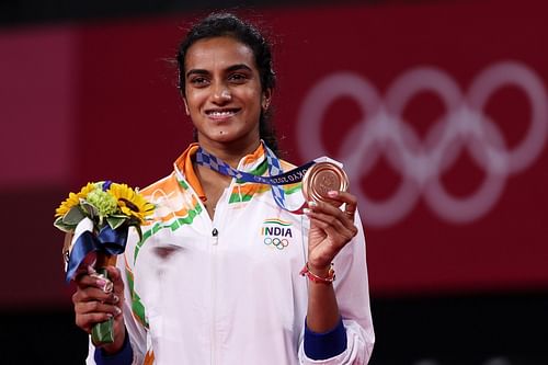 PV Sindhu after winning the bronze at the 2020 Tokyo Olympics: Day 9 - Source: Getty