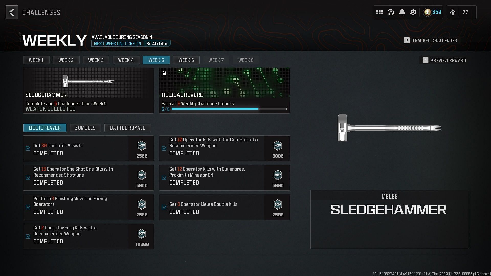 The Sledgehammer in Modern Warfare 3 and Warzone (Image via Activision)