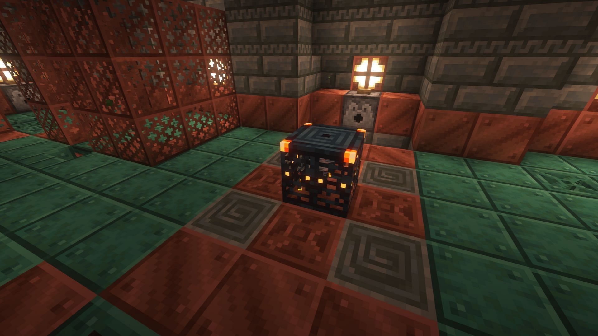 A breeze spawner in a trial chamber (Image via Mojang)