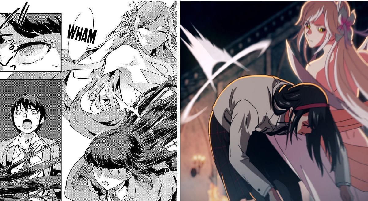 Failure Frame Episode 1: Ayaka&#039;s silencing manga vs. anime (Image via Overlap/Seven Arcs)