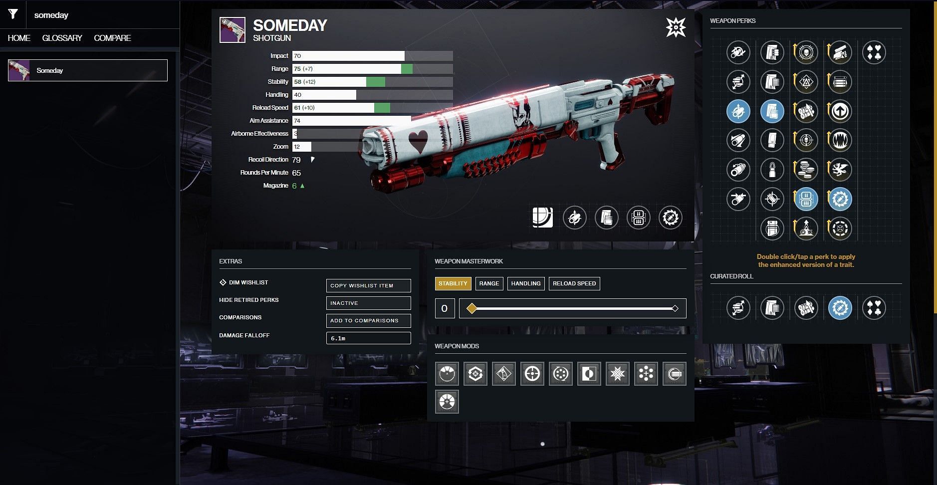 Someday PvE god roll (Image via D2Gunsmith)