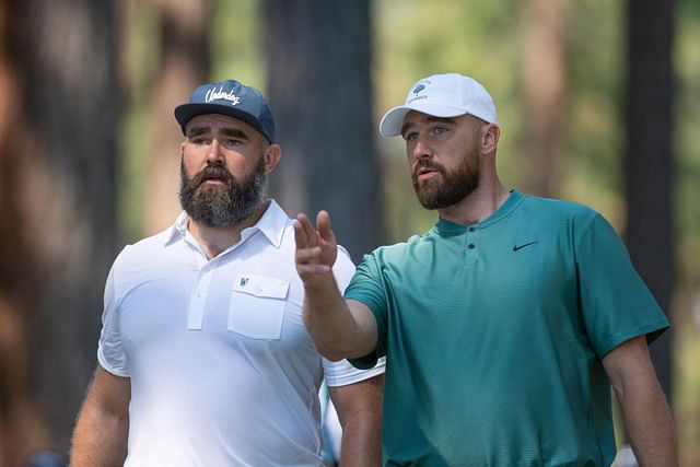 Taylor Swift's boyfriend Travis Kelce's Korbel Long Drive contest crown  defended by brother Jason Kelce