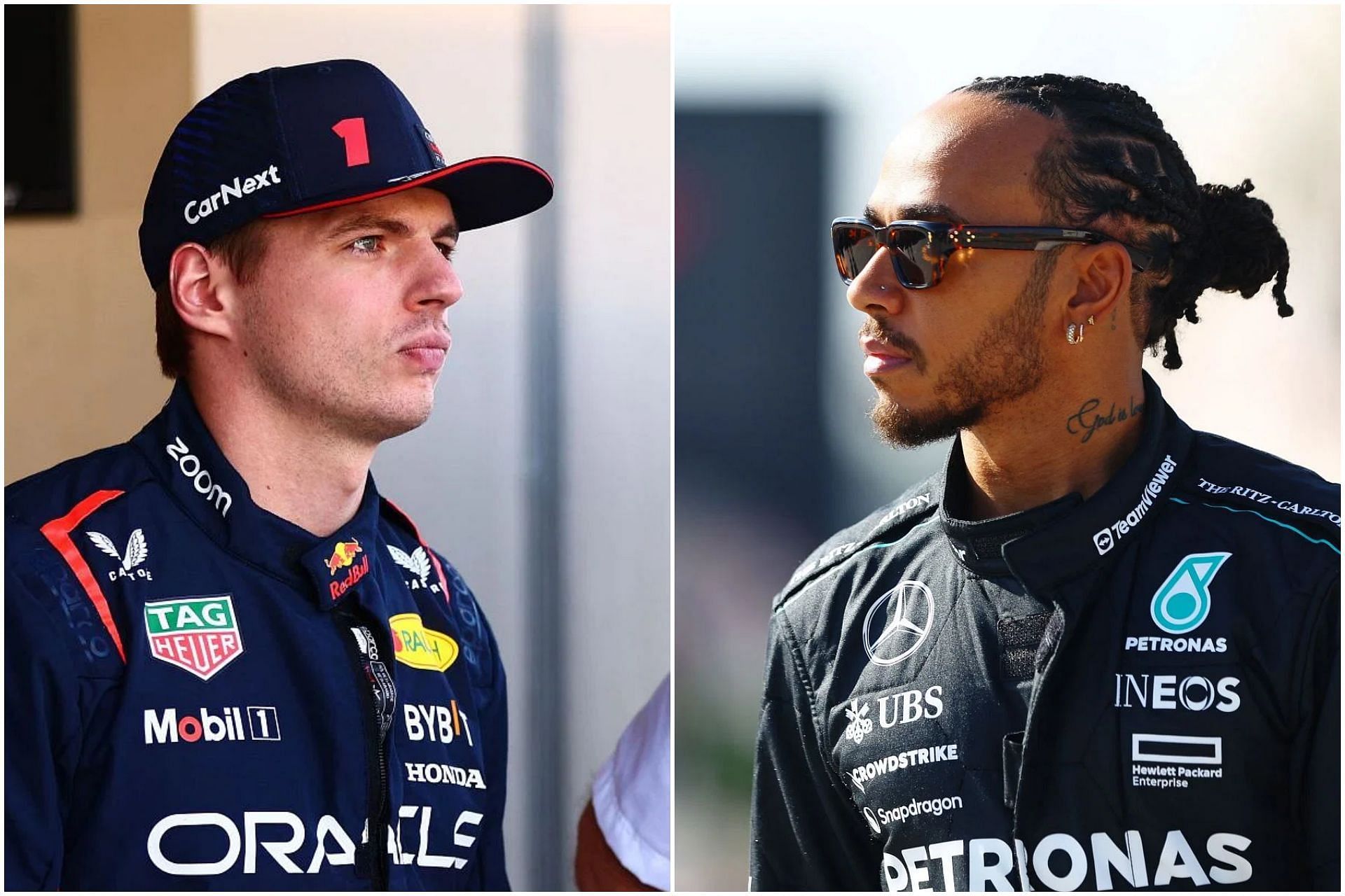 Max Verstappen (L) and Lewis Hamilton (R) (Collage via Sportskeeda)