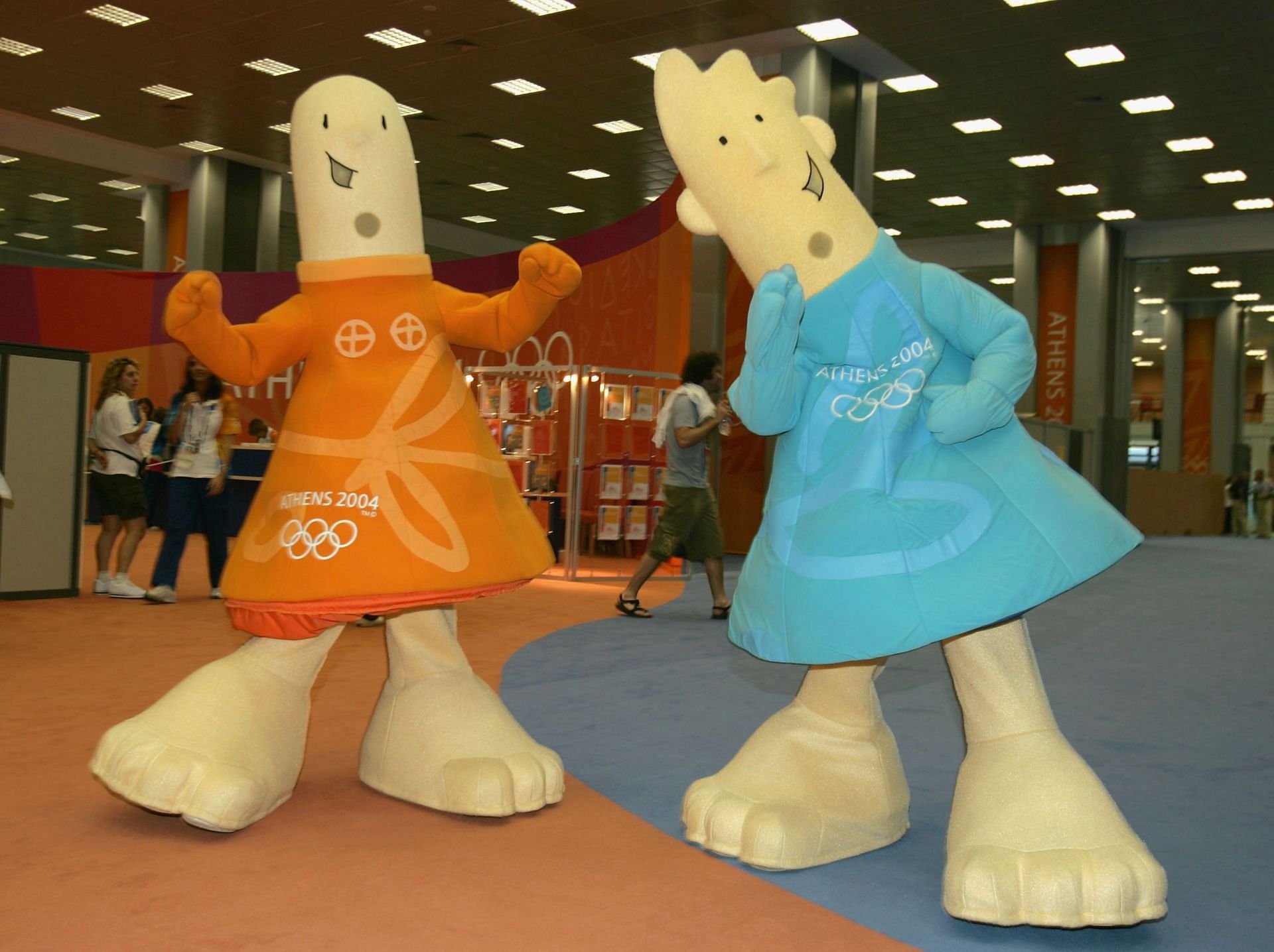 Athena and Phevos, the mascots of the Athens Olympics 2004 [Image Source: Getty]