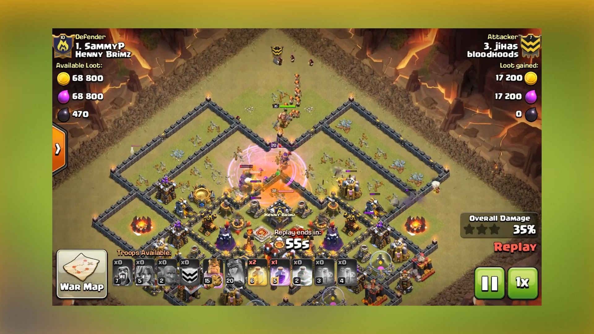  BoWiVa attacking strategy in Clash of Clans (Image via Supercell)