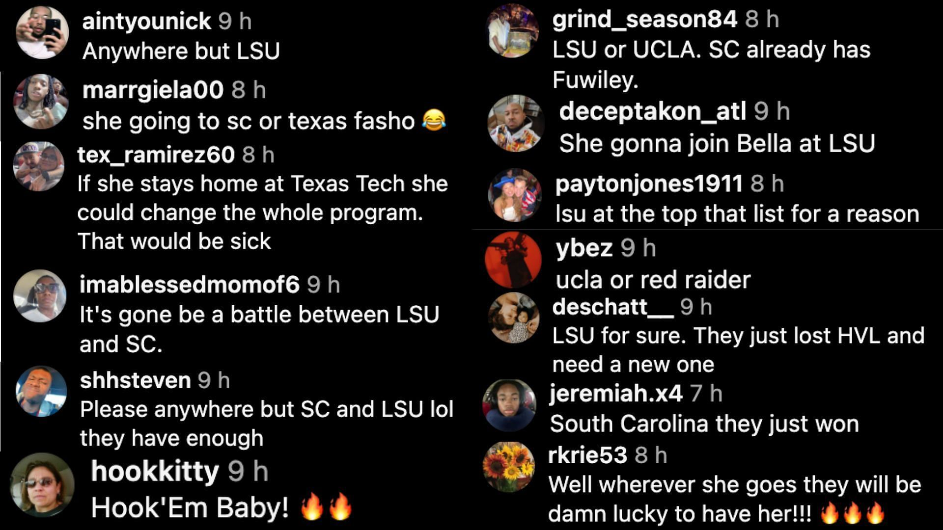 Fan reactions to Aaliyah Chavez&#039;s announcement (Credit: Instagram/@overtimeselect)