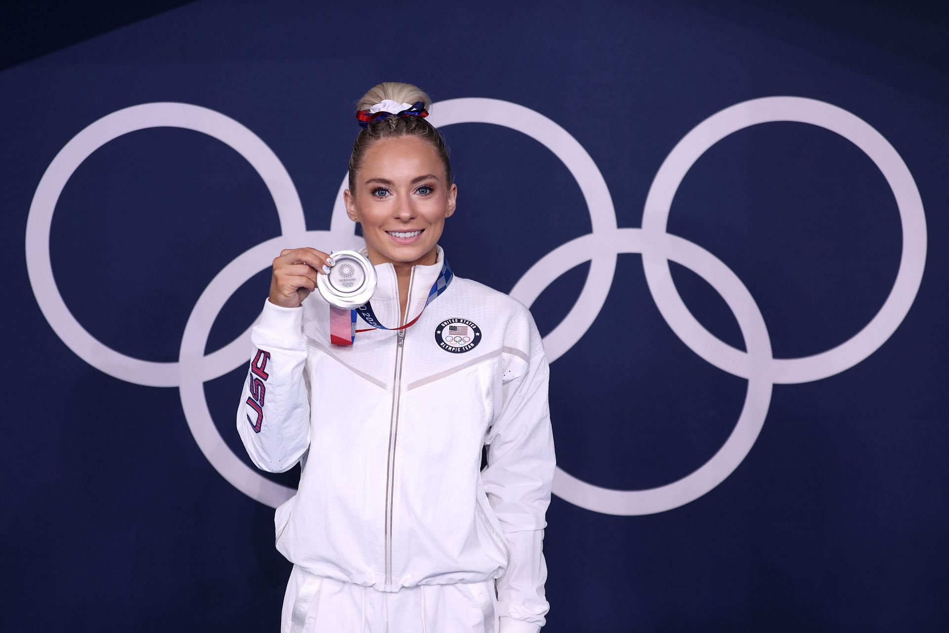 MyKayla Skinner after winning the silver medal at the 2020 Tokyo Olympics - (Photo by Jamie Squire/Getty Images)