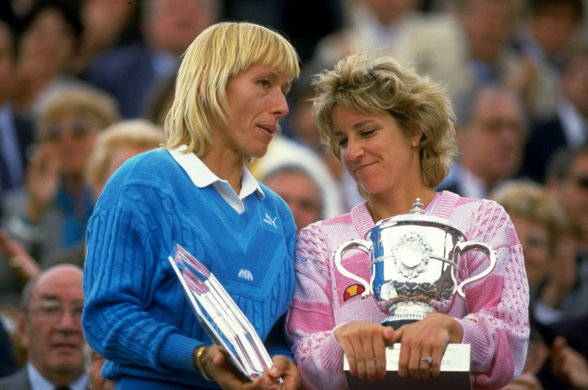 Chris Evert and Martina Navratilova pictured in Paris