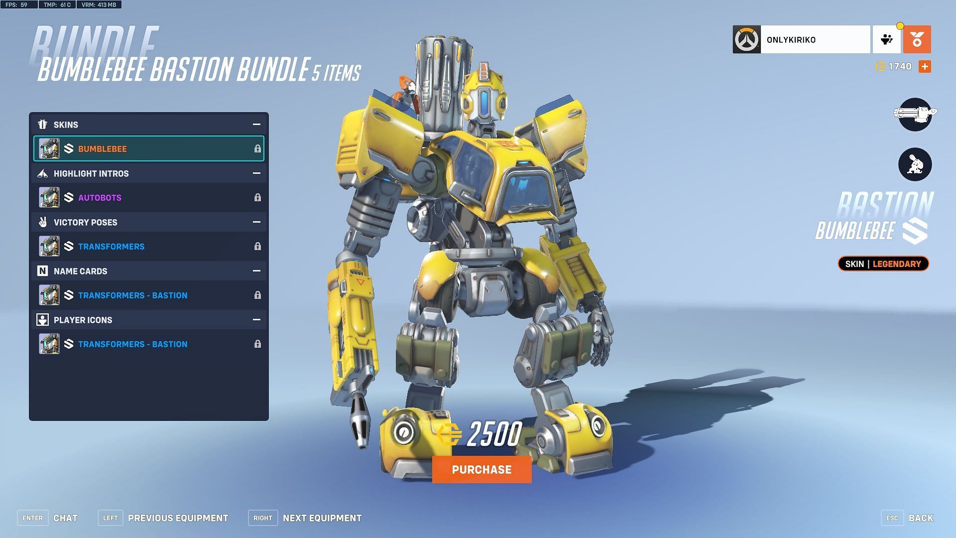 Bumblebee Bastion bundle preview in Overwatch 2 (Image via Blizzard)