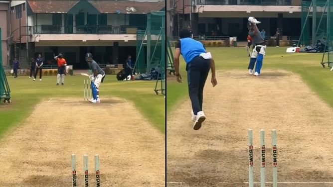 SL vs IND: केएल राहुल नेट पर लगा रहे थे ताबड़तोड़ शॉट, कैमरे के पीछे से आई ये किसकी आवाज; देखें वीडियो