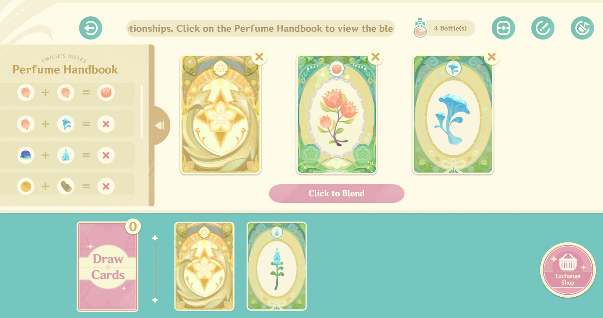 Making perfumes in the web event (Image via HoYoverse)