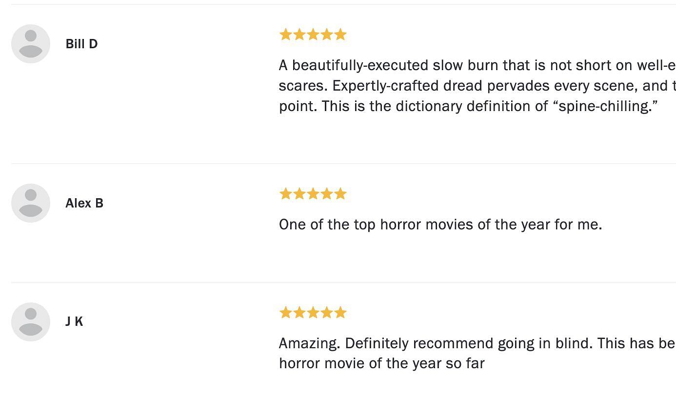 The audience appreciates the Oddity movie. (Image via Rotten Tomatoes/@Oddity)