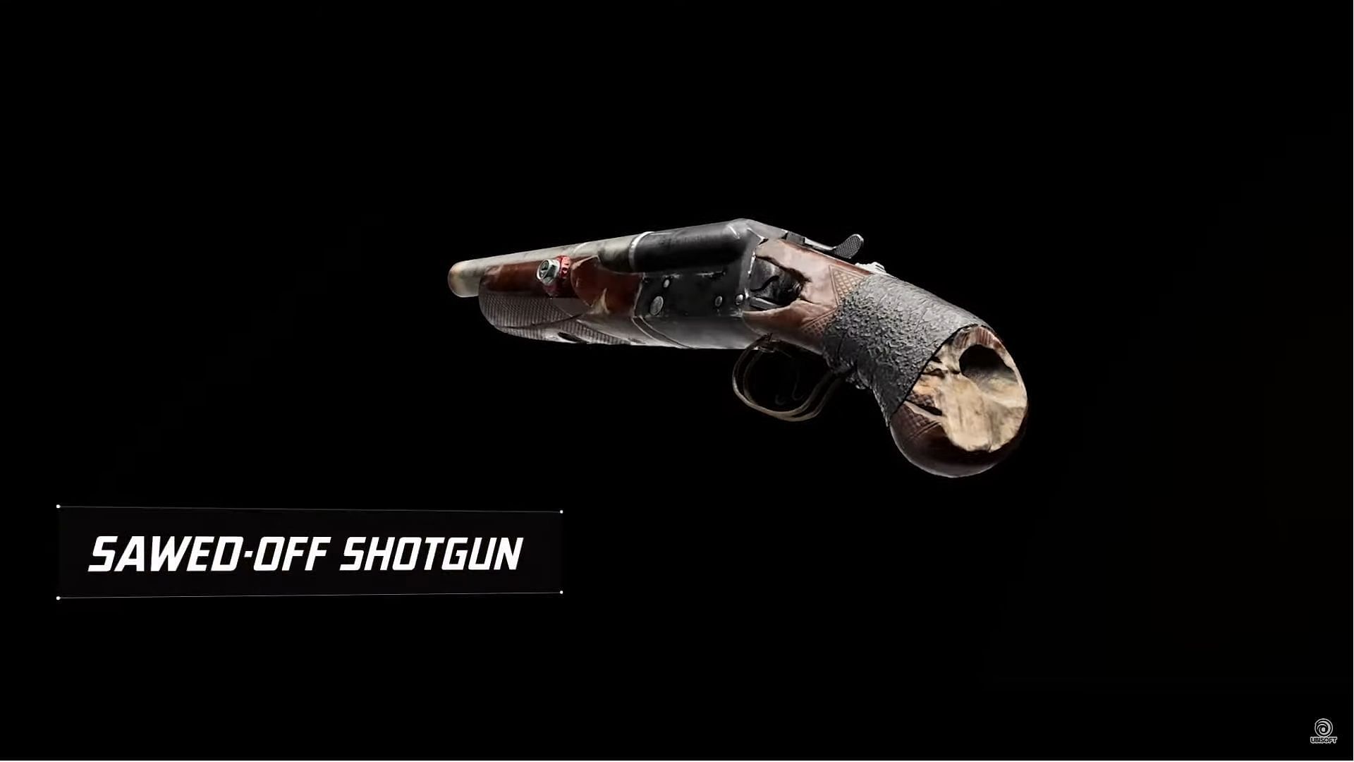 The sawed-off secondary shotgun (Image via YouTube/@Ubisoft)