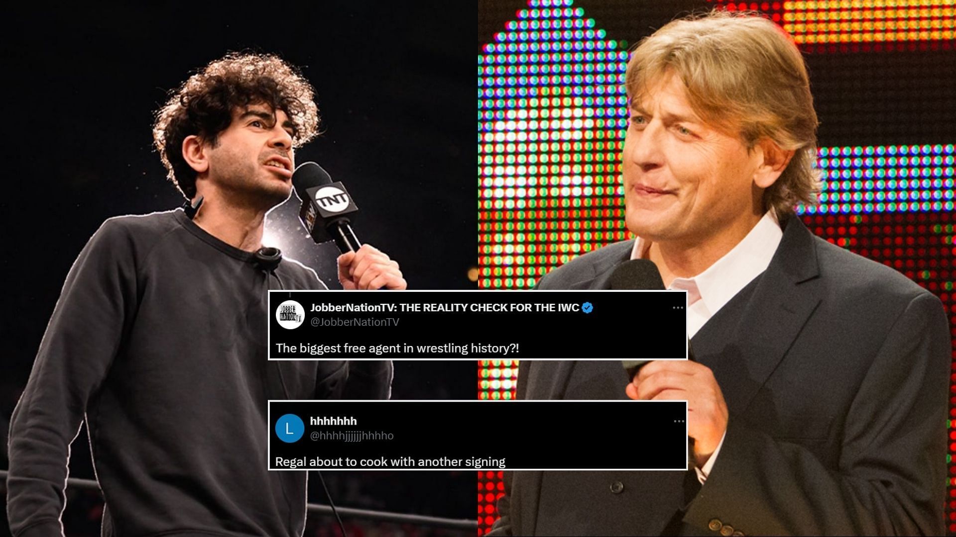 Tony Khan is the president of AEW and William Regal is VP of Global Talent Development [Photo: AEW Official Twitter and WWE Official Website]