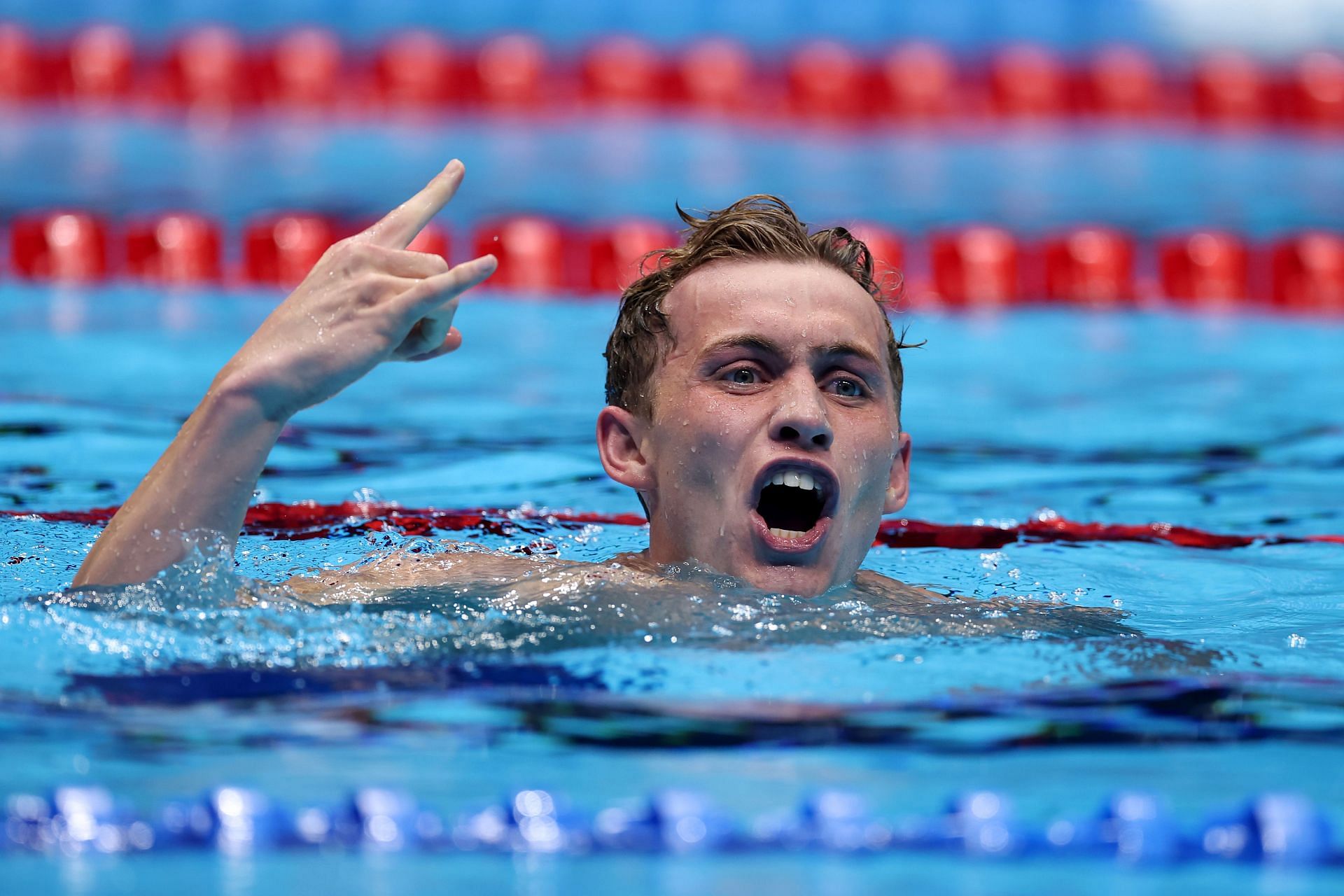 Carson Foster at 2024 U.S. Olympic Team Swimming Trials. (Photo by Al Bello/Getty Images)