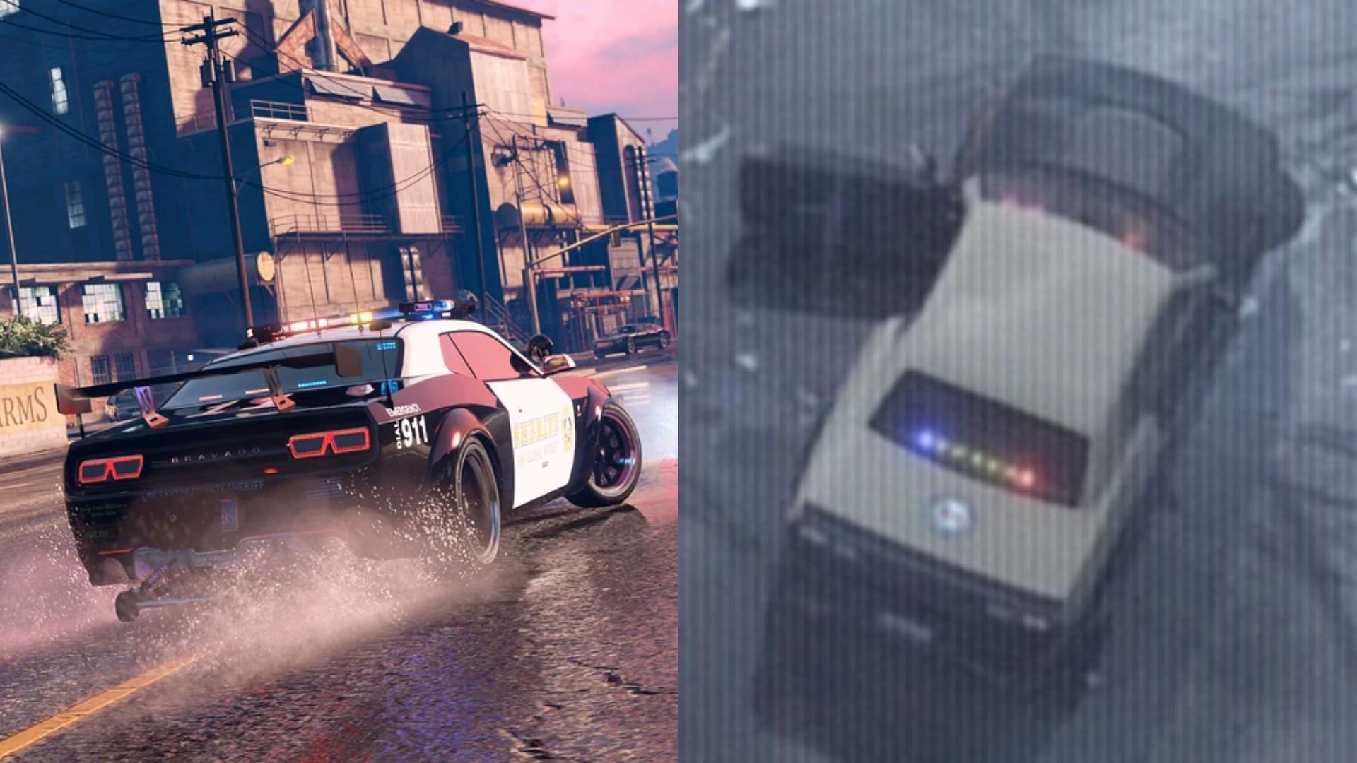 A comparison of the Bravado Police Gauntlet Interceptor in GTA Online and GTA 6 (Images via GTA Wiki)