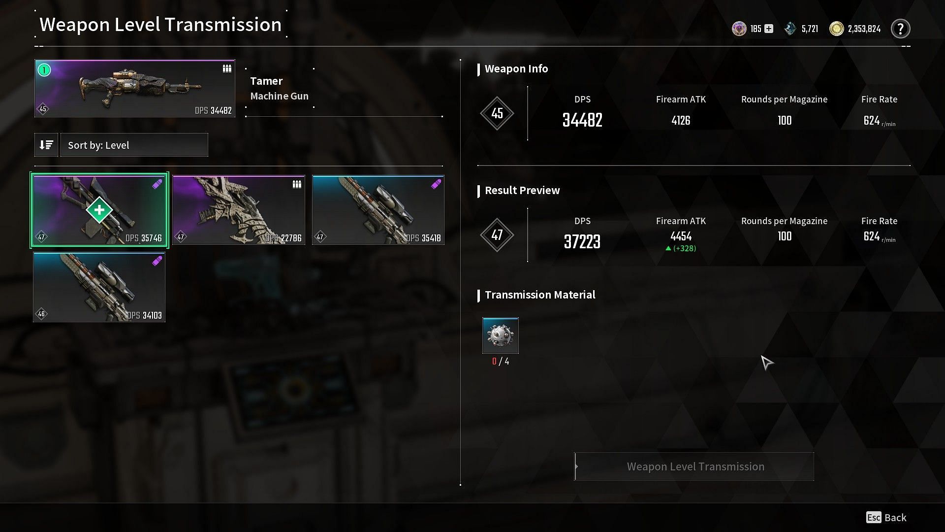 Infusion screen in The First Descendant (Image via Nexon)