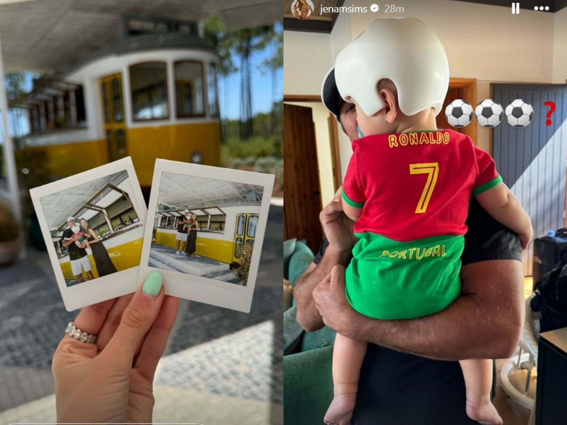 Brooks Koepka&#039;s son Crew sports Cristiano Rolando&#039;s jersey (Image via instagram.com/jenamsims)