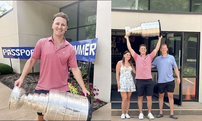 In Photos: Matthew Tkachuk's Stanley Cup day entails visit to alma mater Villa Duchesne in Missouri with siblings