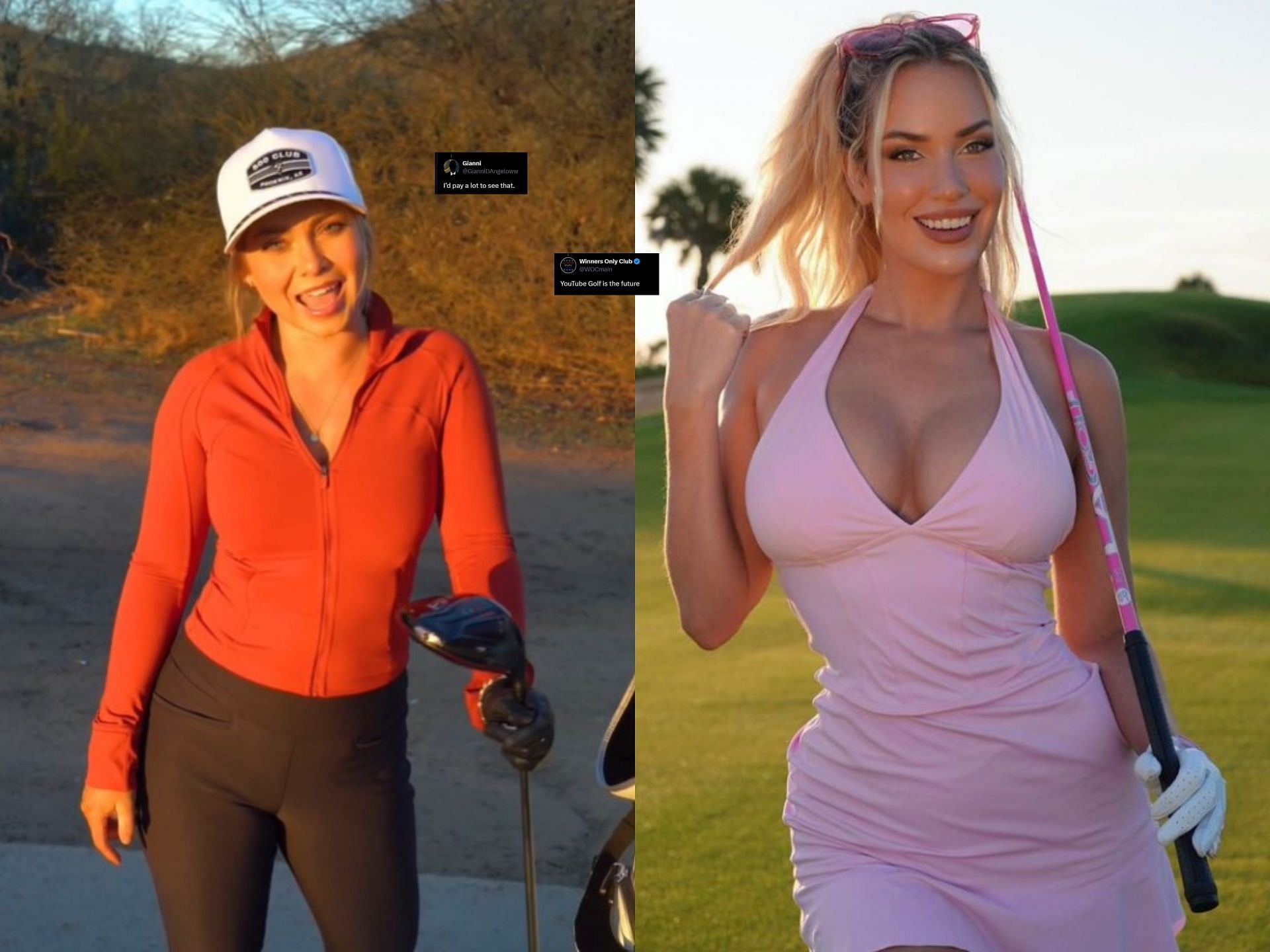  Hailey Rae Ostrom and Paige Spiranac (image 1 via https://www.instagram.com/haileyostrom/ , Image 2 via https://www.instagram.com/_paige.renee/)