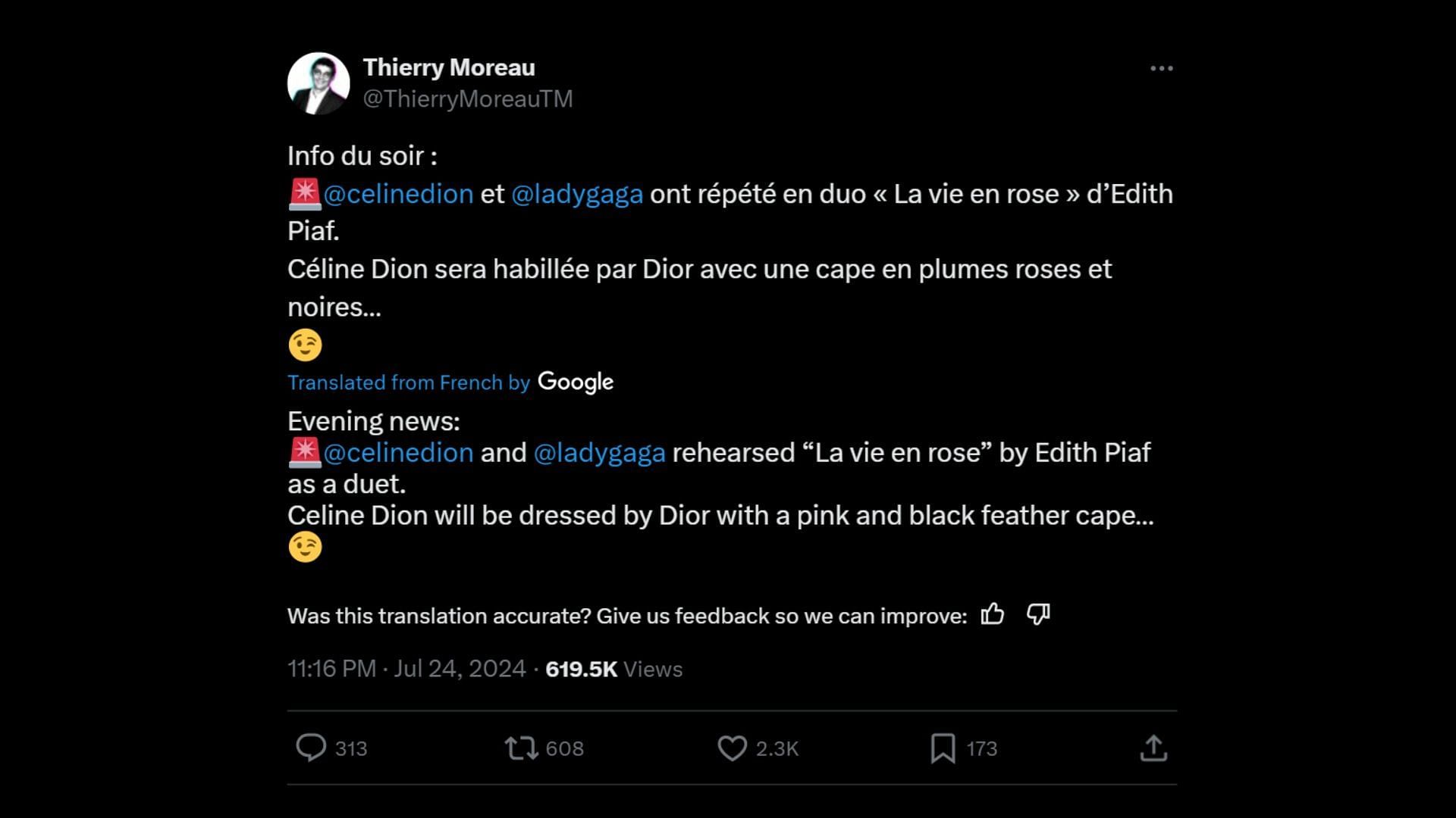 Thierry Moreau&#039;s tweet (Image via X/@ThierryMoreauTM)