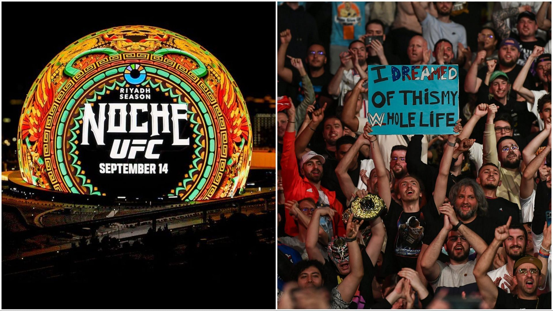 The Sphere in Las Vegas lit up for UFC 306, WWE fans at SmackDown