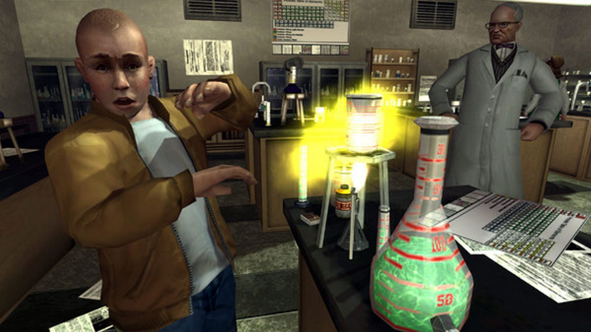 Jimmy Hopkins in the chemistry class (Image via Rockstar Games)