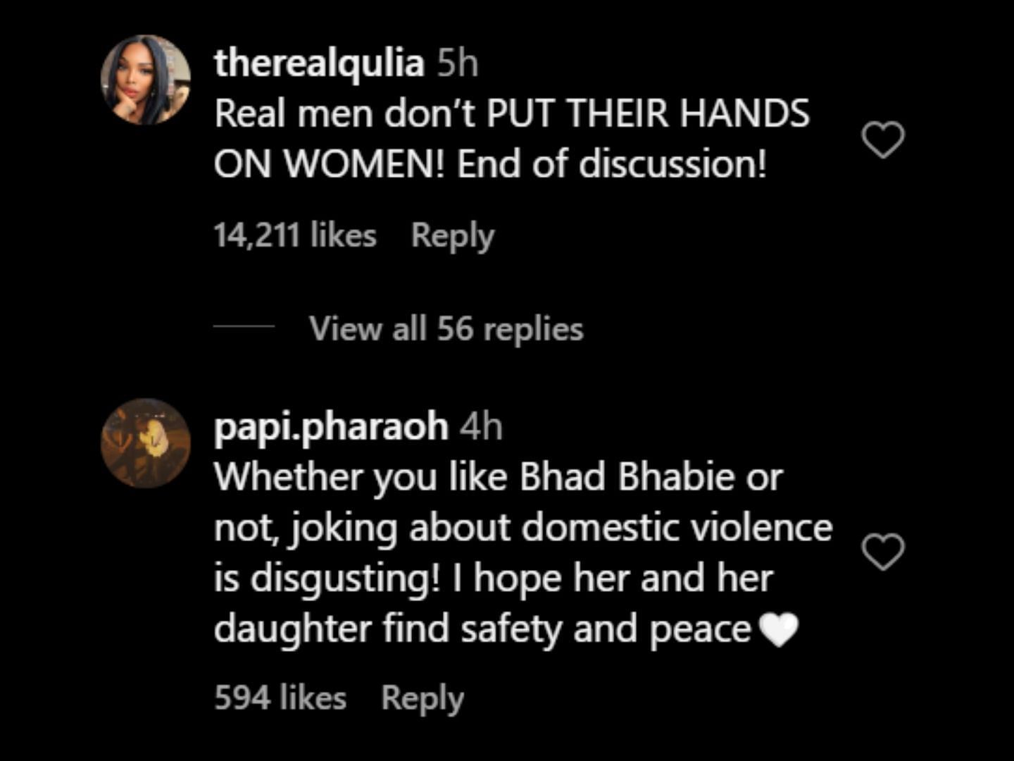 Netizens condemn Bhabie&#039;s physical abuse and extend their support. (Image via Instagram/The Shade Room)