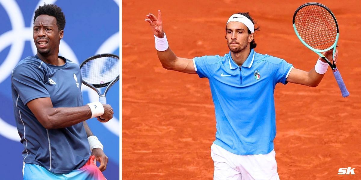 Gael Monfils (L) and Lorenzo Musetti. (Images: Getty)