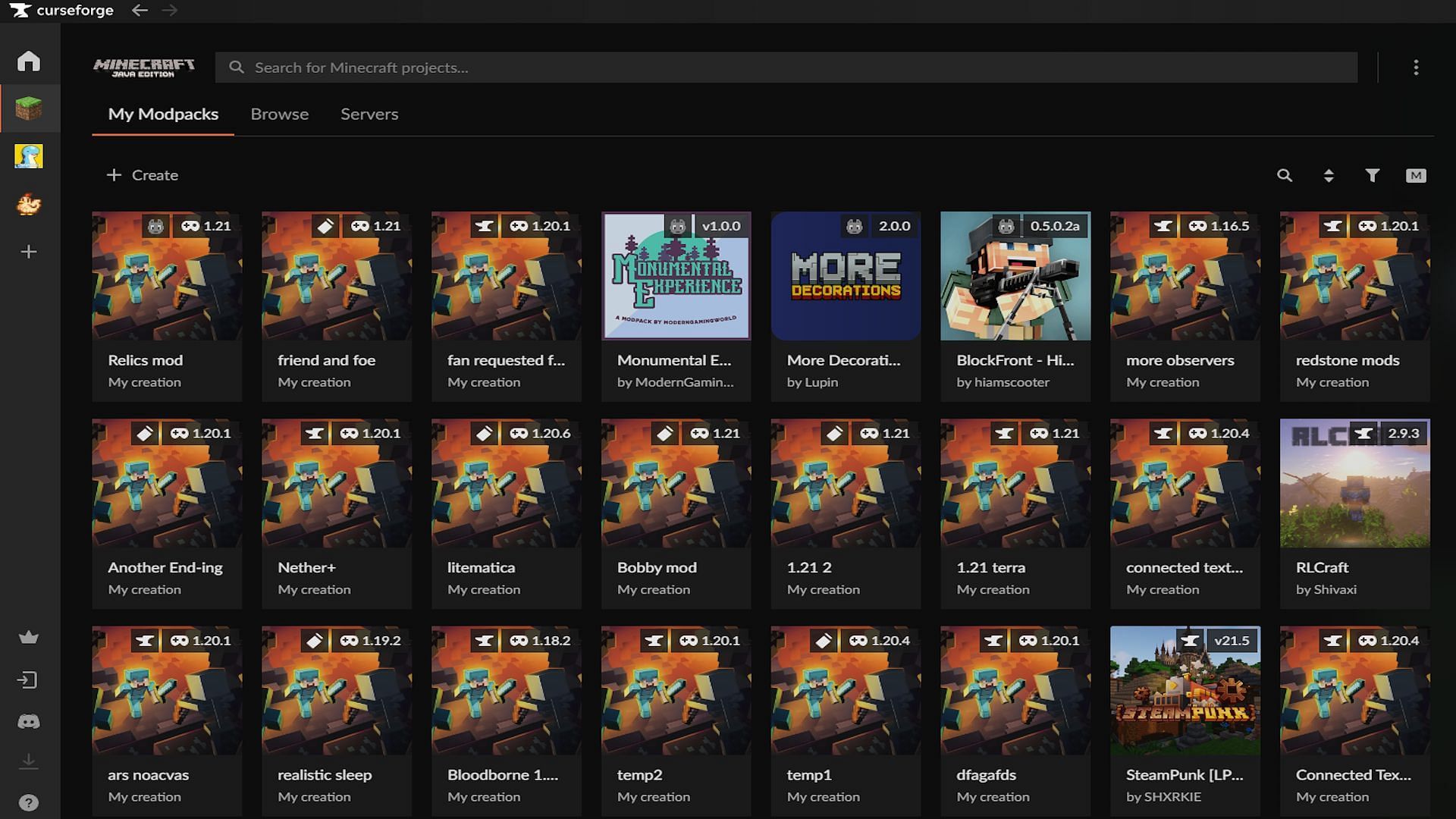 The CurseForge main screen (Image via CurseForge)