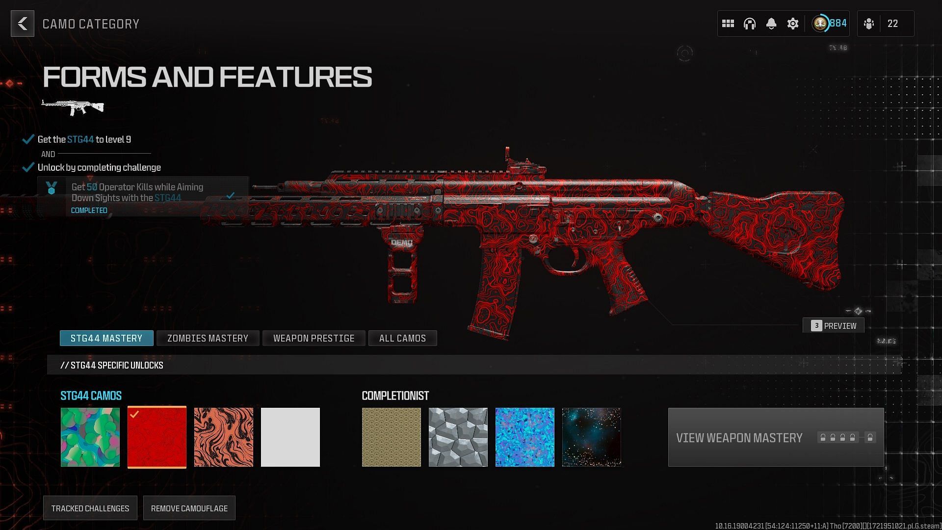 Unlocking the new Forms and Features Camo in MW3 and Warzone (Image via Activision)