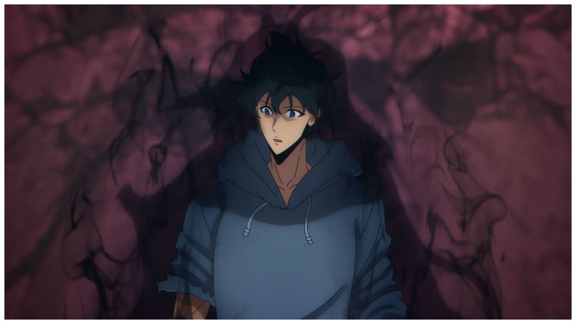 Sung Jin-woo as he becomes the Shadow Monarch (Image via A-1 Pictures)