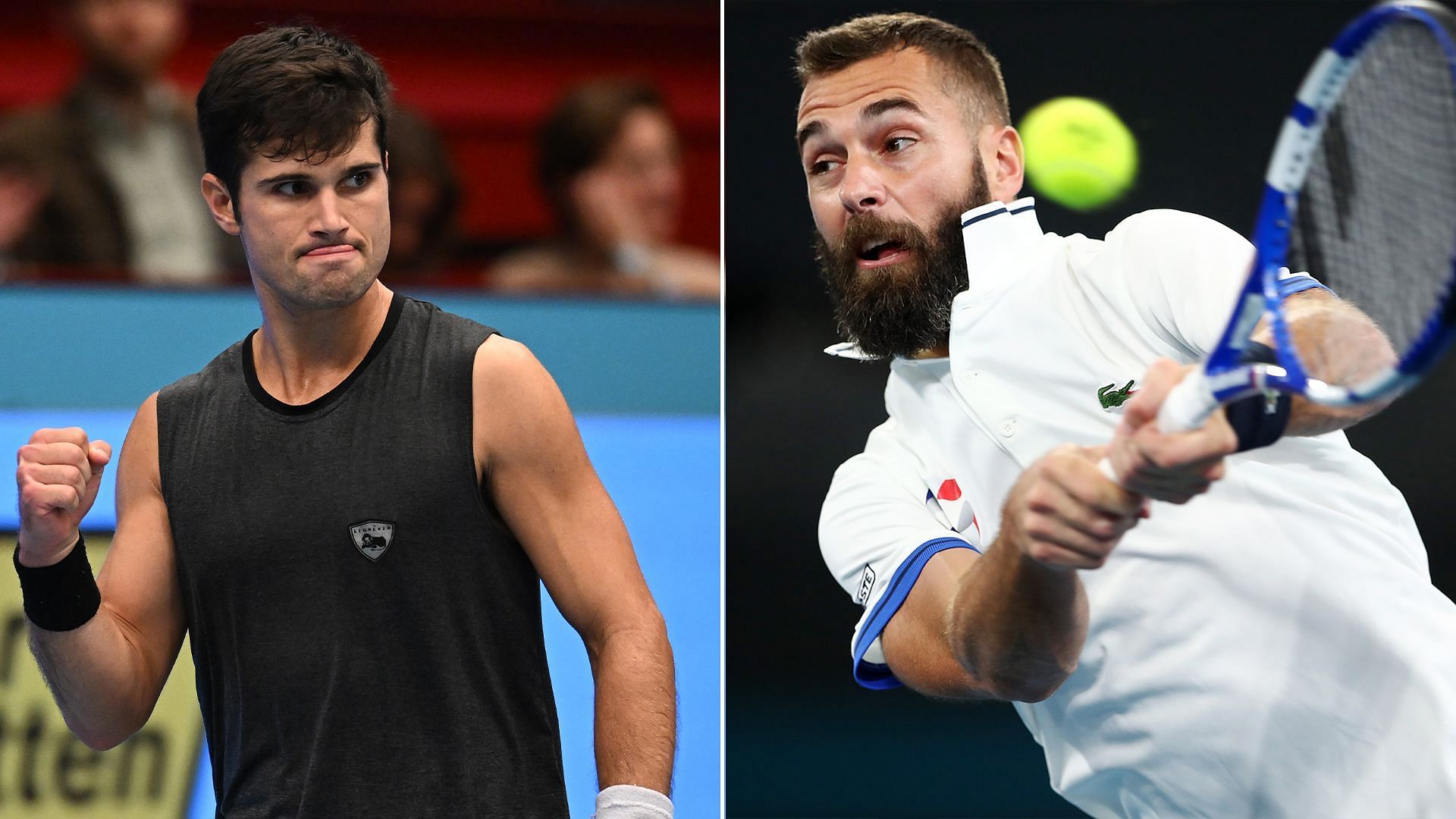 Marcos Giron vs Benoit Paire is one of the second-round matches at the Hall of Fame Open 2024. (Photos: Getty)