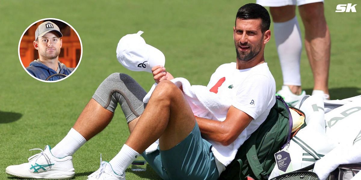 Andy Roddick (inset) and Novak Djokovic. (Images: Getty)