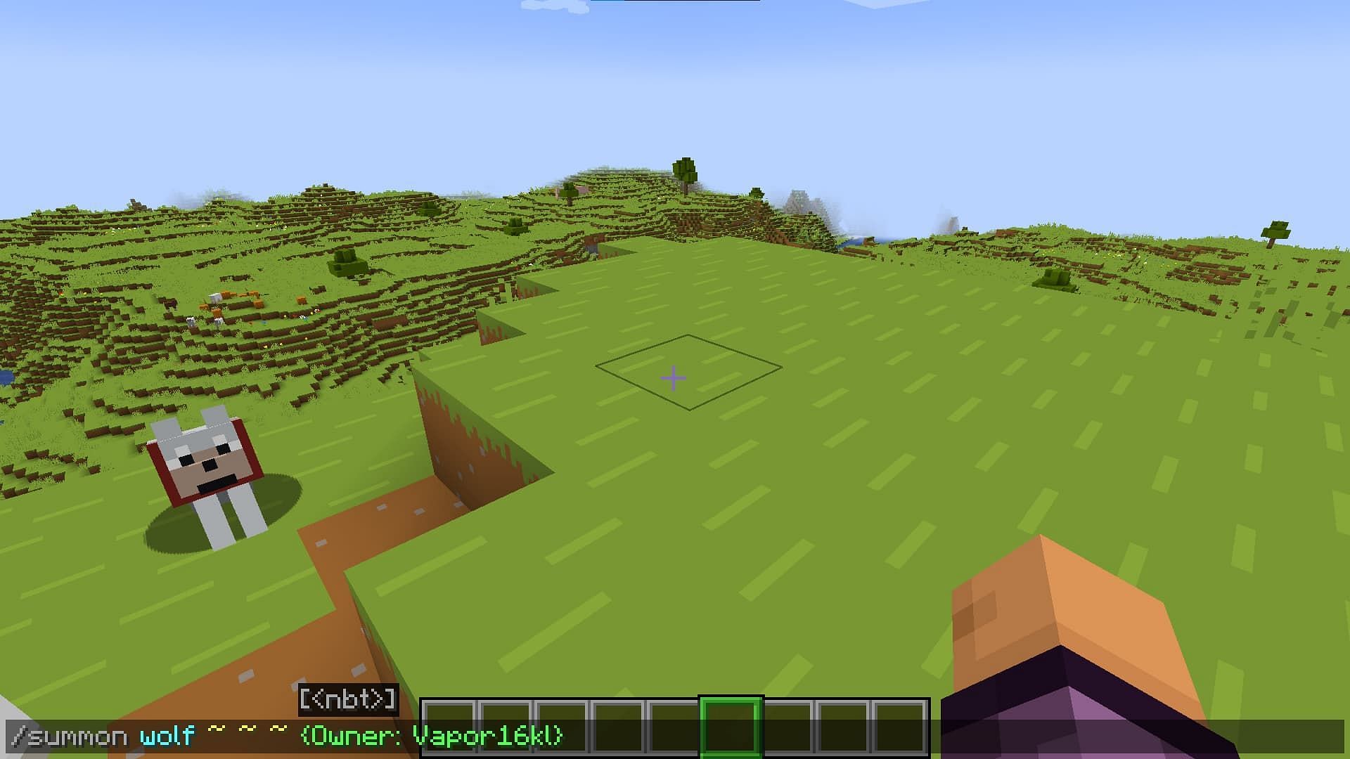 Using summon command to spawn a tamed pet (Image via Mojang)