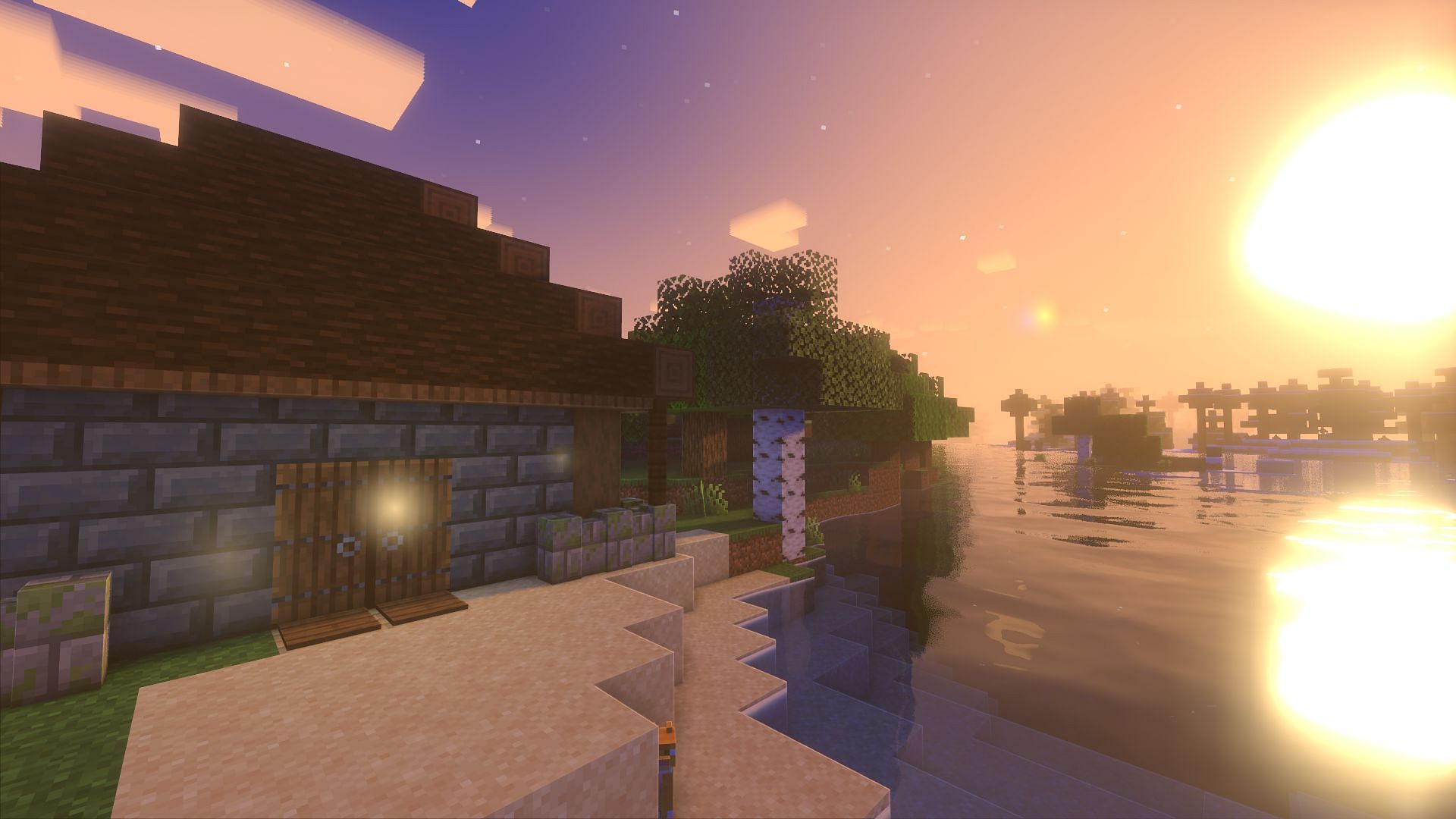 The enhanced vanilla graphics of the Super Duper Vanilla Shader (Image via Mojang)