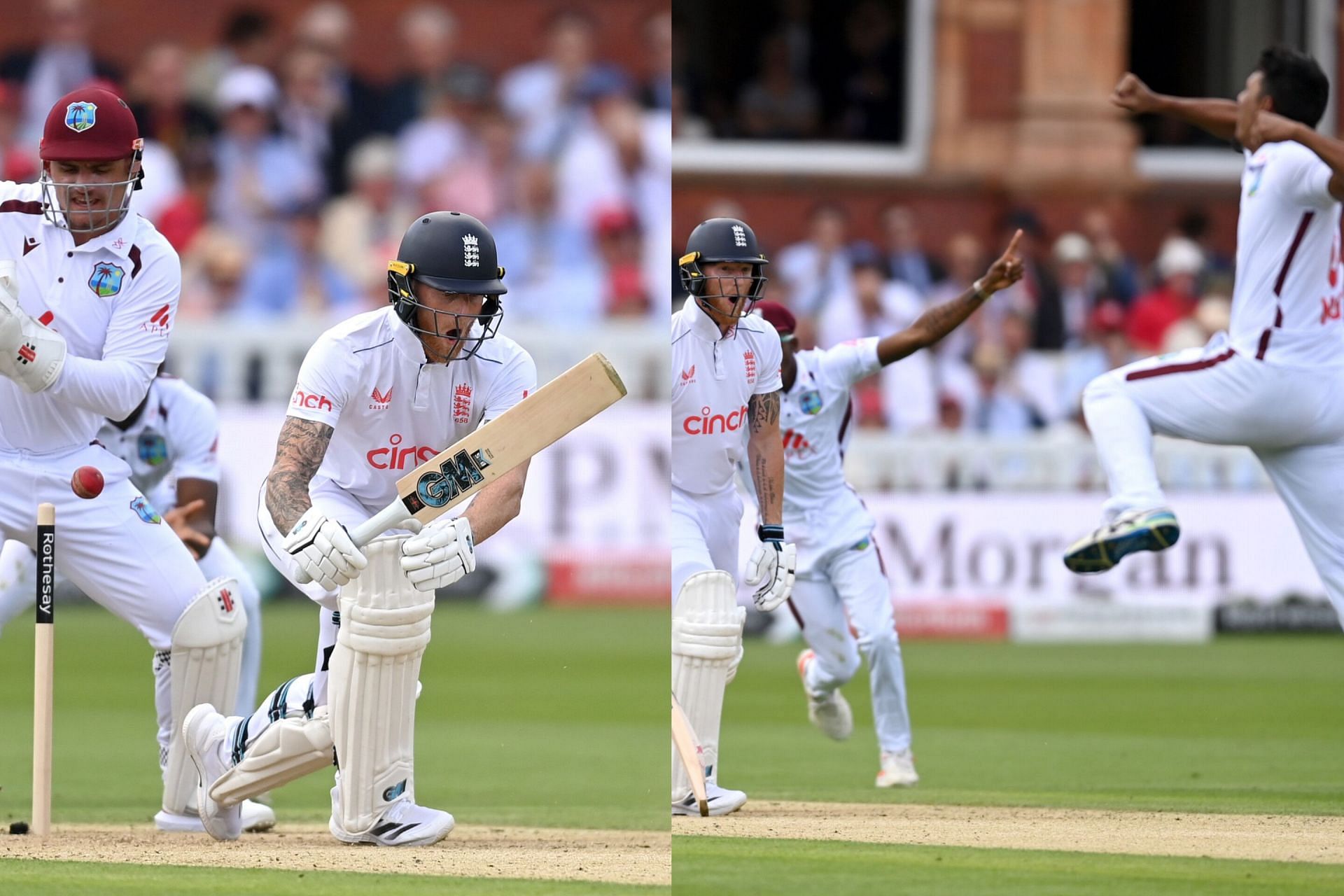 Motie cleans up Ben Stokes with a peach of a delivery (Image via X/@windiescricket)