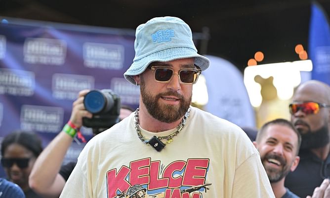 Travis Kelce spotted shooting for Grotesquerie in Hollywood after viral Eras Tour trip with Taylor Swift