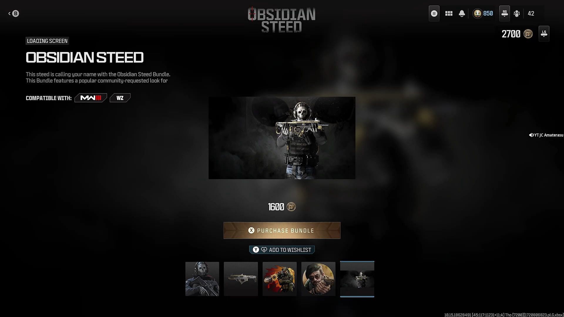 Obsidian Steed loading screen in MW3 and Warzone (Image via Activision)