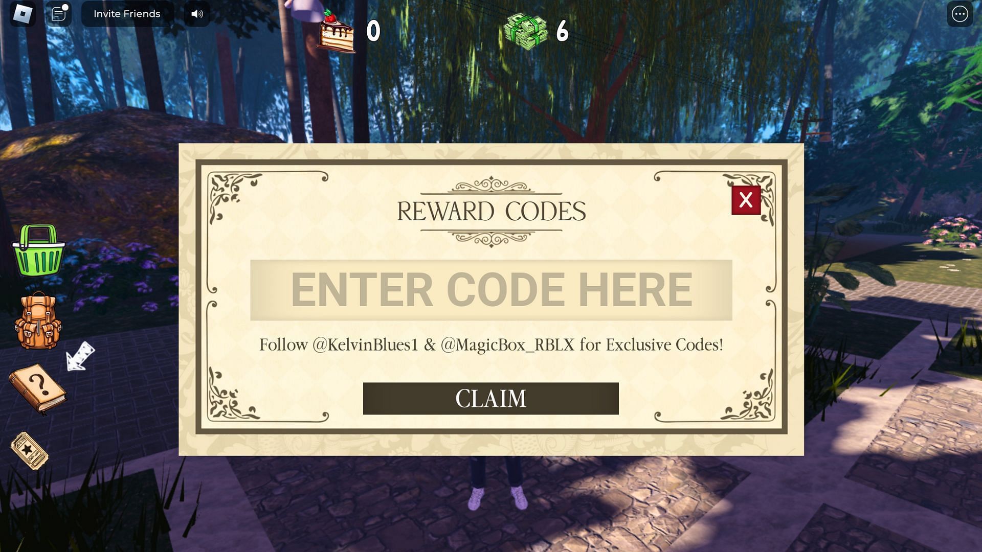 Redeem code here (Image via Roblox)