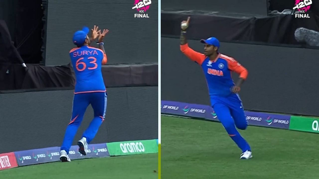 सूर्यकुमार यादव ने लॉन्ग-ऑन पर जबरदस्त कैच लपका था (Photo Courtesy: Instagram/@ICC)